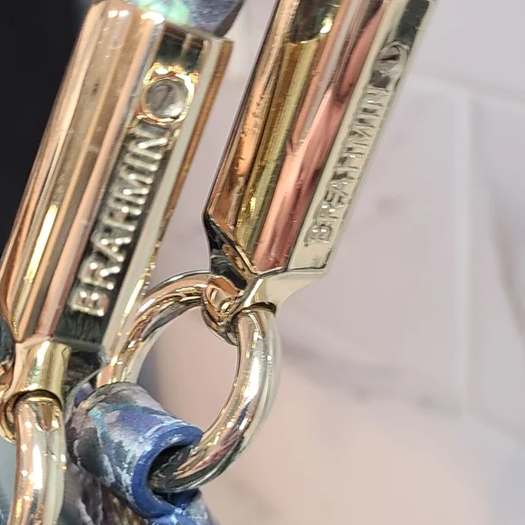 Brahmin Marianna Moonstone Seville Iridescent Snake Print Shoulder Bag Tote - Picture 4 of 16